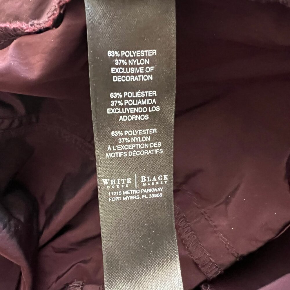 WHBM White House Black Market Plum Purple Trench Coat Size 0 - Picture 7 of 7